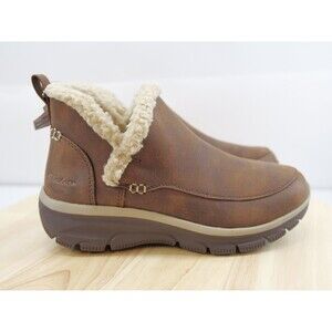 SKECHERS EASY GOING GOLD RUSH CHOCOLATE RELAXED FIT BOOTS WOMEN 6.5 WATER Resist